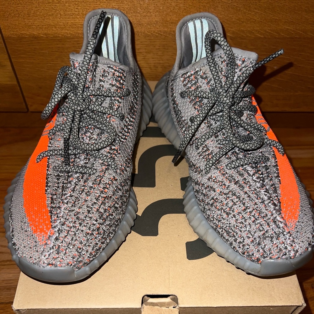 Adidas Orange and Gray Sneakers with Primeknit Upper - Picture 2 of 6